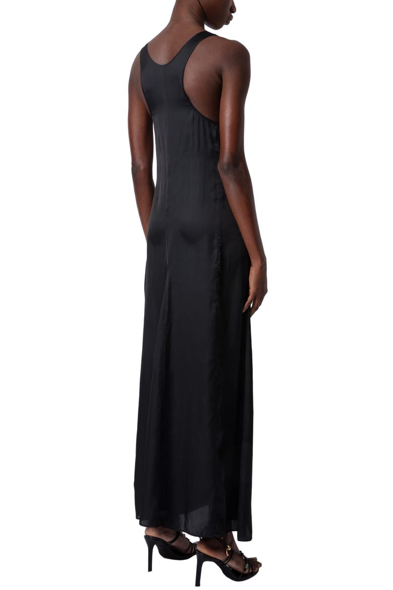 Rarys Satin Maxi Dress, Alternate, color, NOIR