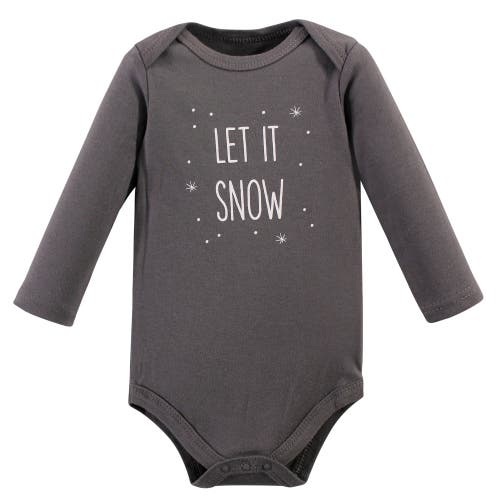 Hudson Baby Cotton Long-sleeve Bodysuits 5-pack In Gray