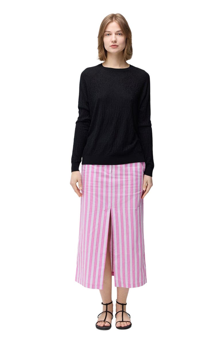 GOBI Mongolian Cashmere Silk Cashmere Textured Sweater, Main, color, Black