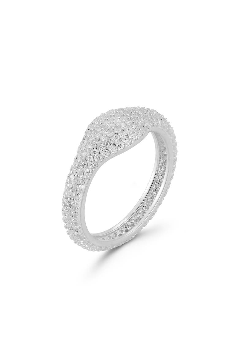 Pavé Signet Ring, Alternate, color, SILVER