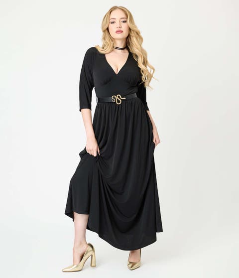 3/4 Sleeve Batwing Maxi Dress