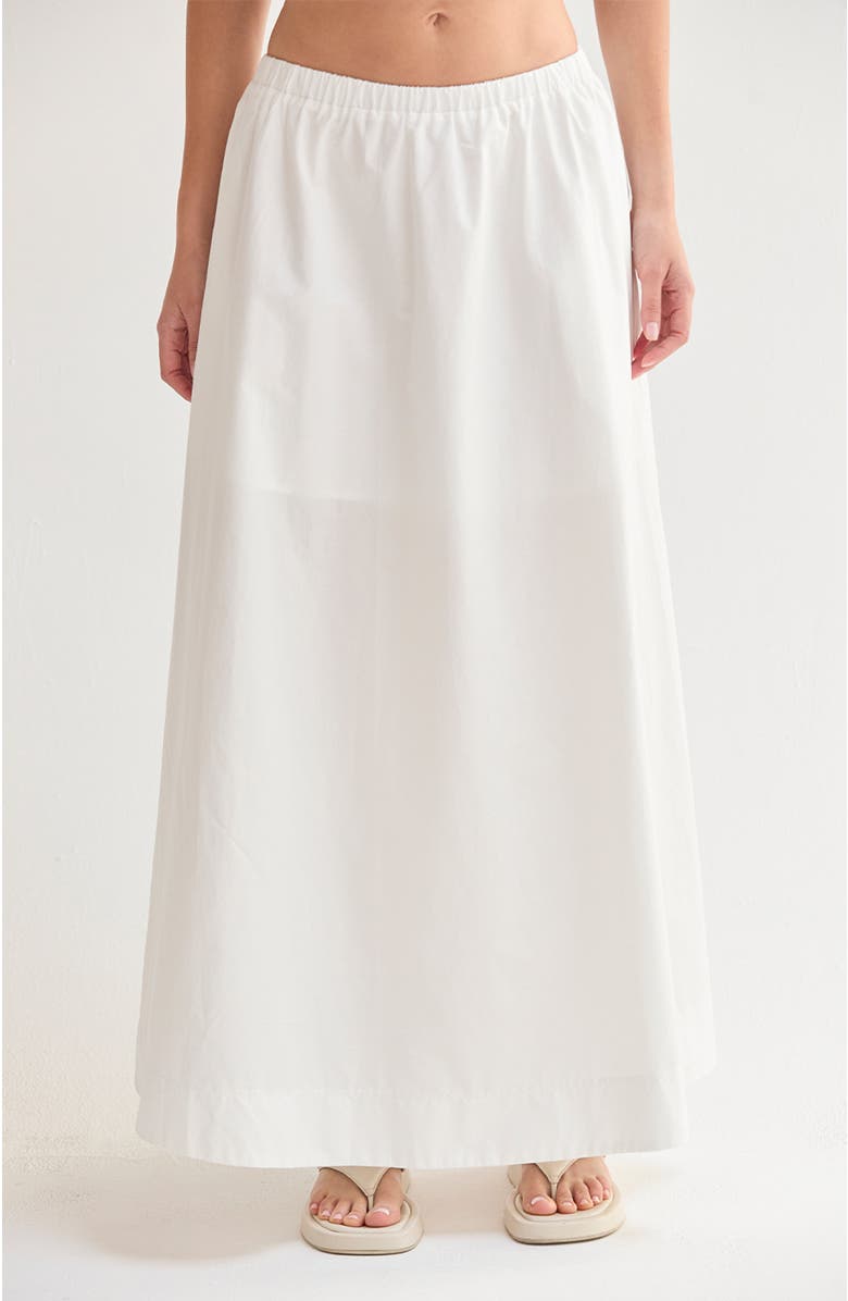 CRESCENT Gathered Poplin Maxi Skirt, Main, color, White