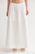 CRESCENT Gathered Poplin Maxi Skirt