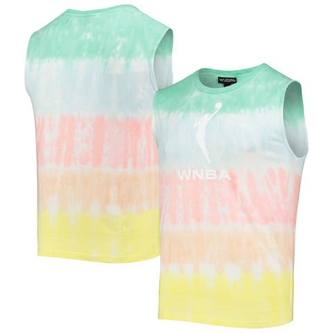 Mint/Coral WNBA Logowoman Pride Tie-Dye Muscle Tank Top