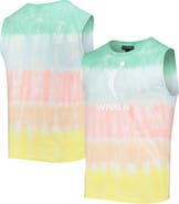THE WILD COLLECTIVE Mint/Coral WNBA Logowoman Pride Tie-Dye Muscle Tank Top