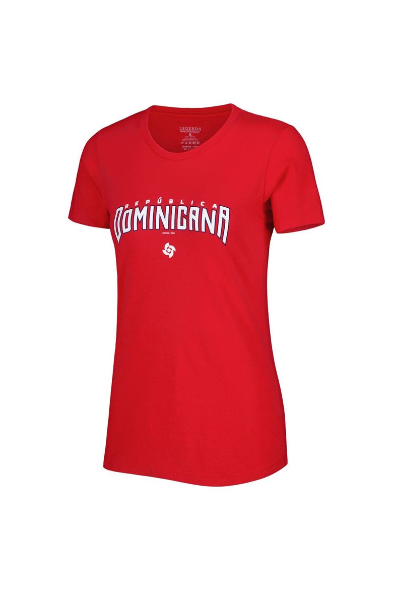 Women's LEGENDS Red Dominican Republic Baseball 2023 World Baseball Classic Country T-Shirt, Alternate, color, Red