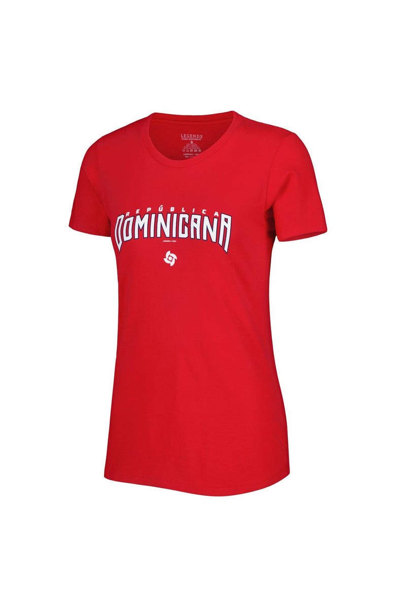 Legends Merchandise Women's LEGENDS Red Dominican Republic Baseball 2023 World Baseball Classic Country T-Shirt, Alternate, color, Red