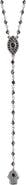 Karma and Luck Stand in Strength Rosary Hematite Stone Necklace