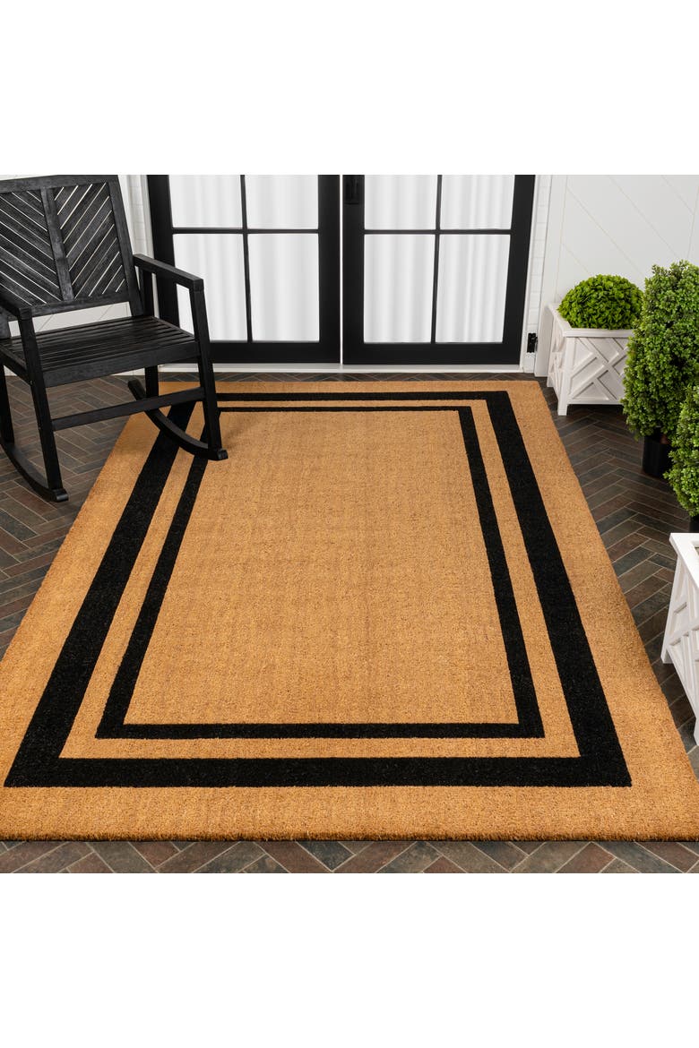 Peater Classic Casual Commerical Natural Coir Mat Indoor/Outdoor, Alternate, color, Natural Black Border
