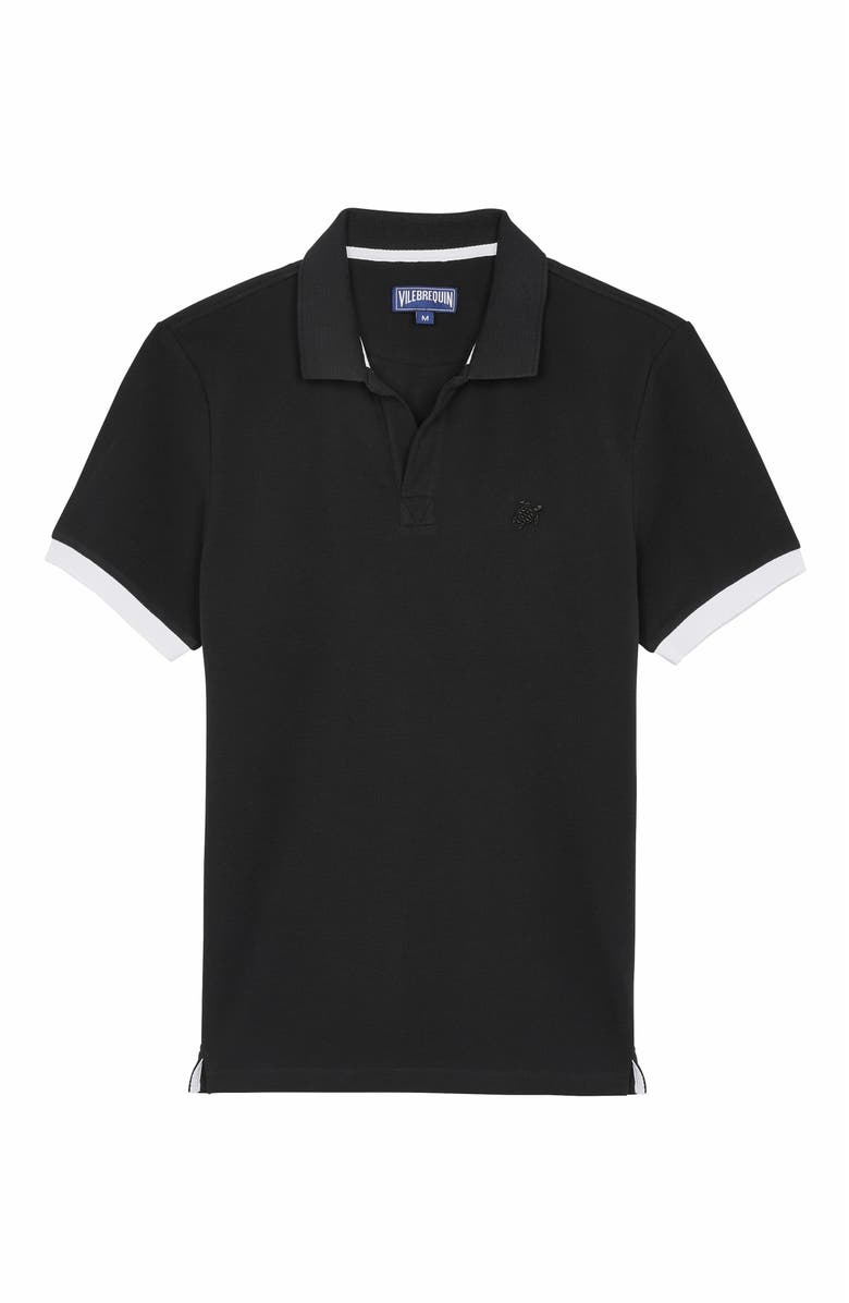 Vilebrequin Men's Solid Cotton Polo, Alternate, color, Noir