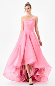 Bariano Jeila Strapless Hi Lo Gown