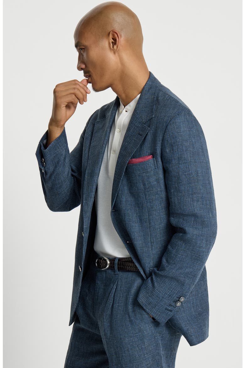Houndstooth deconstructed blazer, Alternate, color, Denim