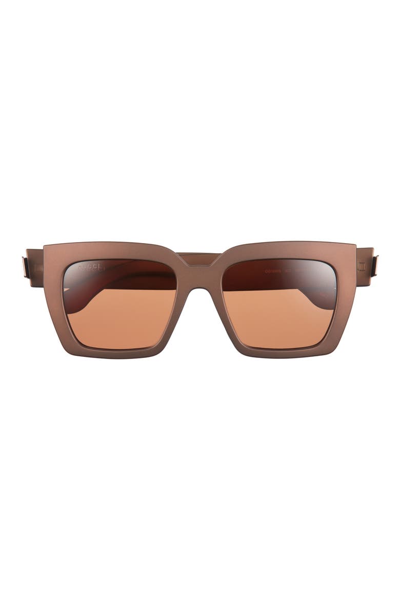 54mm Rectangular Sunglasses, Main, color, BROWN BROWN BROWN