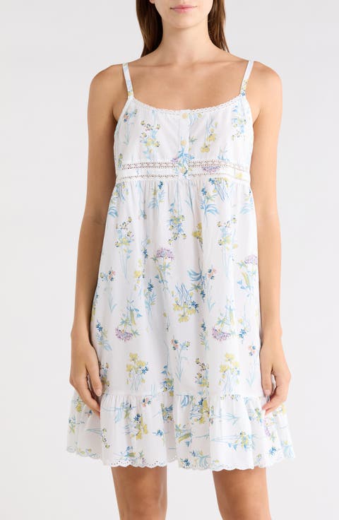 Eyelet Detail Cotton Nightgown