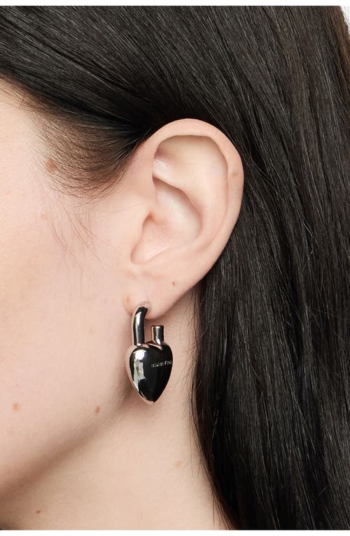 Bimba Y Lola Matte Padlock Heart Earrings In Silver