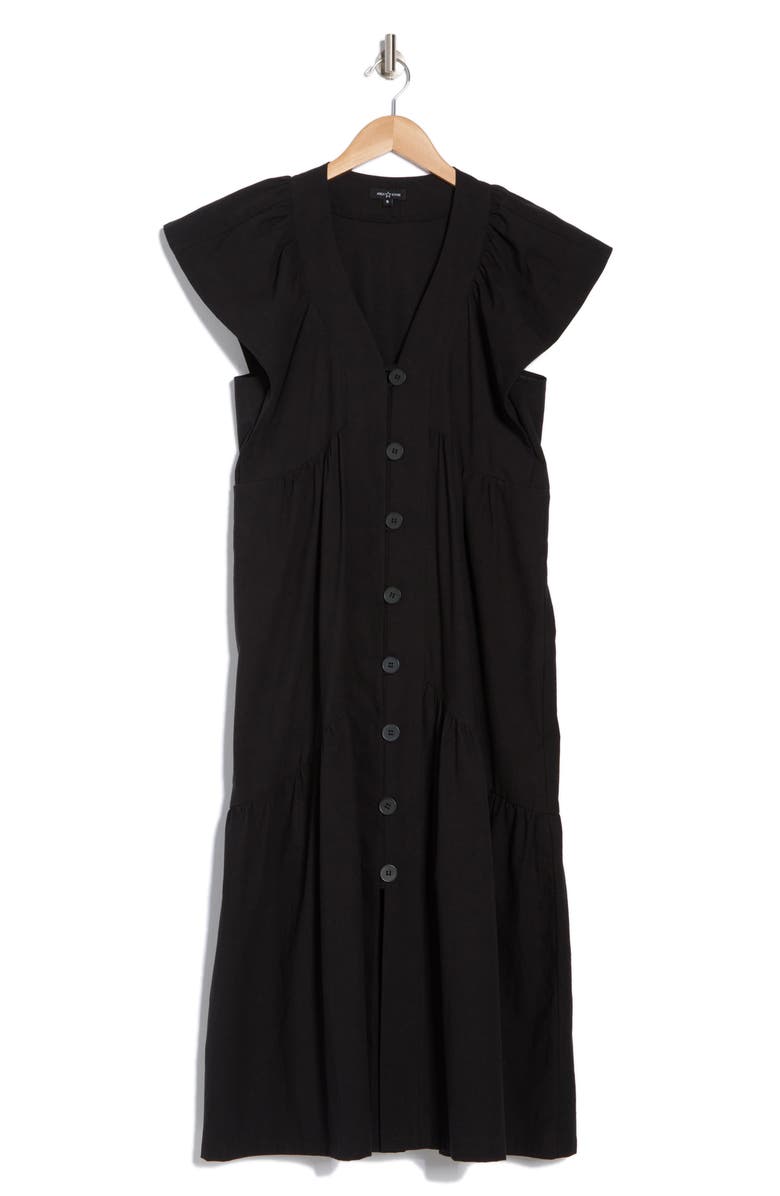 AREA STARS Bea Button Front Dress, Alternate, color, Black