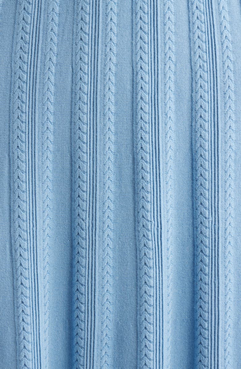 Elie Tahari The Vesper Mixed Stitch Midi Sweater Dress, Alternate, color, Fountain Blue