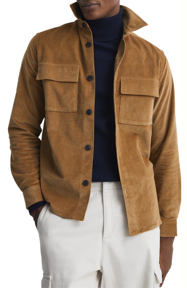 Reiss Colins Stretch Corduroy Overshirt, Main, color, 