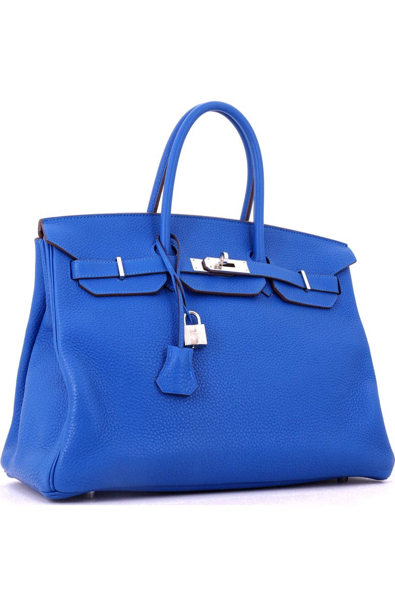 Pre-Owned Hermes Birkin Handbag Blue Clemence with Palladium Hardware 35, Alternate, color, Mykonos