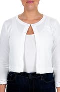 Nina Leonard Imitation Pearl Cuff Bolero Cardigan