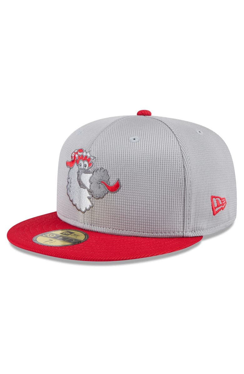 New Era Men's New Era Gray/Red Philadelphia Phillies 2025 Batting Practice 59FIFTY Fitted Hat, Main, color, Gray