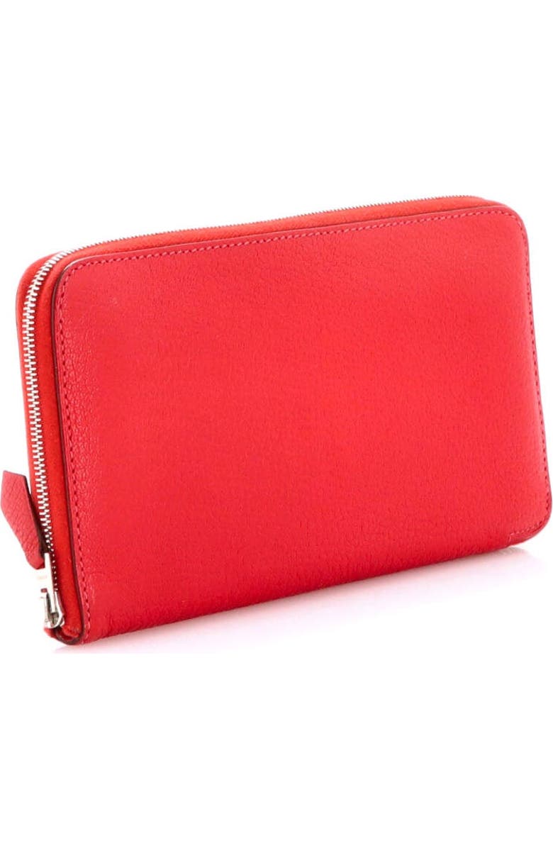 Pre-Owned Hermes Azap Zip Around Wallet Chevre Mysore Long, Alternate, color, Rouge Casaque