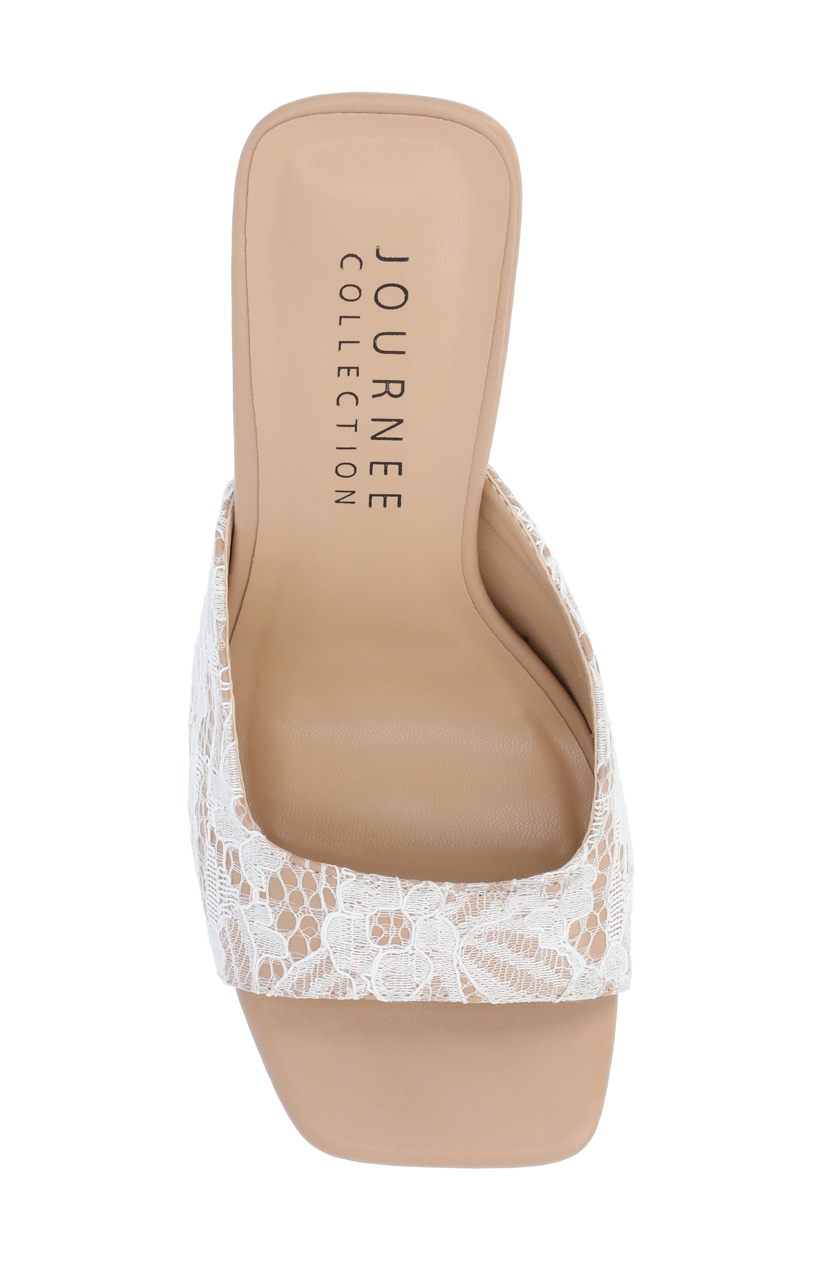 Journee Collection Daivia Lace Block Heel Sandal, Alternate, color, Tan