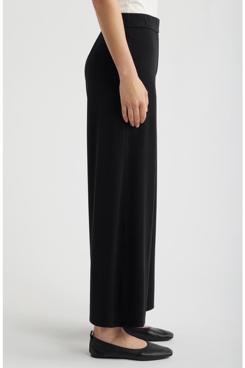 Side Slit Wide Leg Ankle Pants, Alternate, color, BLACK