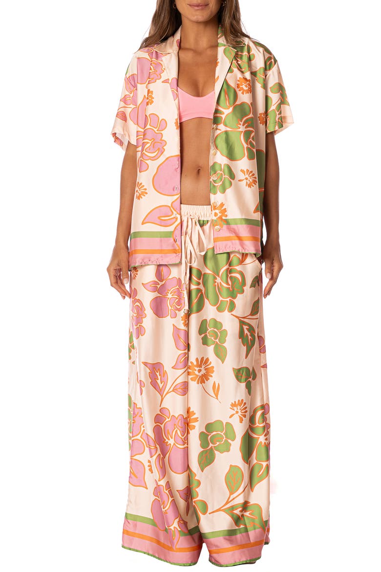 Floating Blooms Noise Cover-Up Shirt, Alternate, color, BEIGE FLORAL
