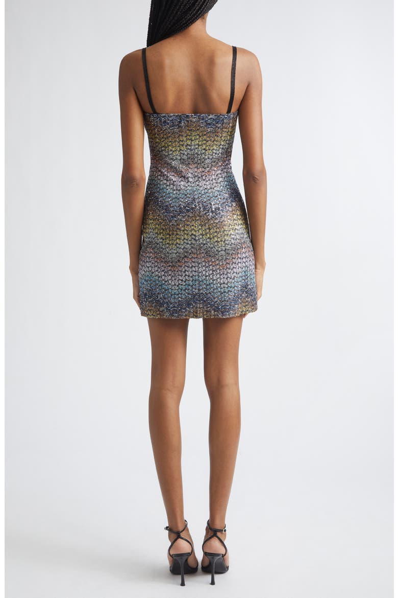 Metallic Zigzag Sequin Knit Minidress, Alternate, color, MULTI BLUE YELLOW VIOLET