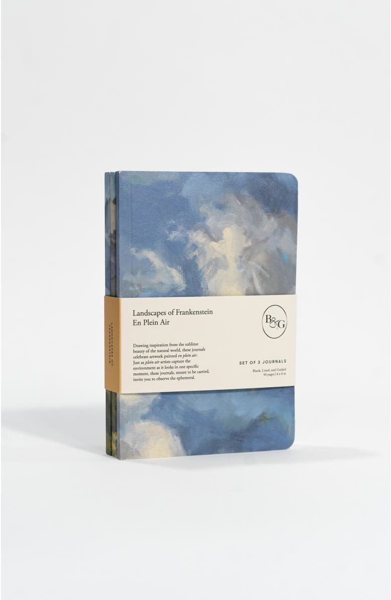 Bond & Grace Set of Three Pocket Journals - Landscapes of Frankenstein En Plein Air, Alternate, color, Blue