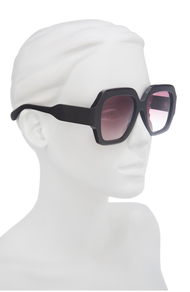 Chloé 56mm Rectangular Sunglasses, Alternate, color, Black Black Red