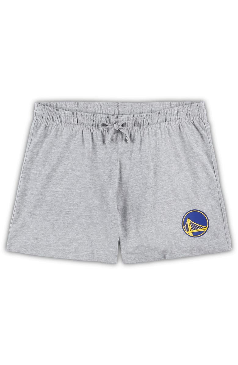 CONCEPTS SPORT Women's Concepts Sport Purple/Heather Gray Los Angeles Lakers Plus Size Long Sleeve T-Shirt and Shorts Sleep Set, Alternate, color, Purple