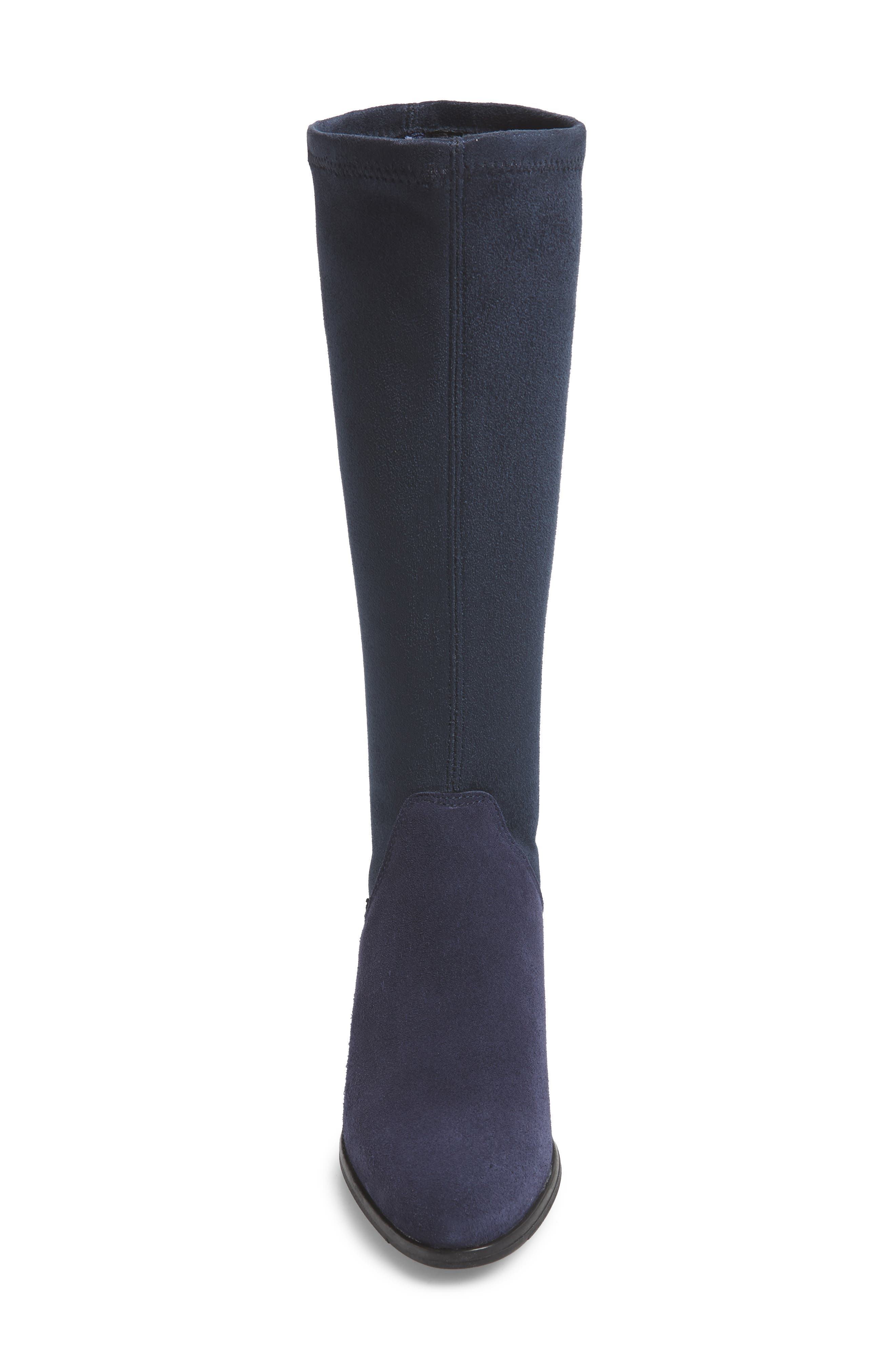 Rally Waterproof Knee-High Boot, Alternate, color, DEEP BLUE SUEDE