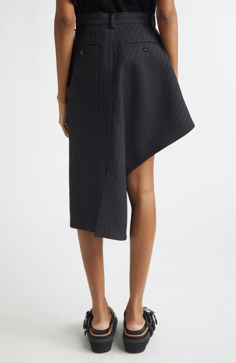 Sacai Pinstripe Twill Skirt, Alternate, color, Black Stripe