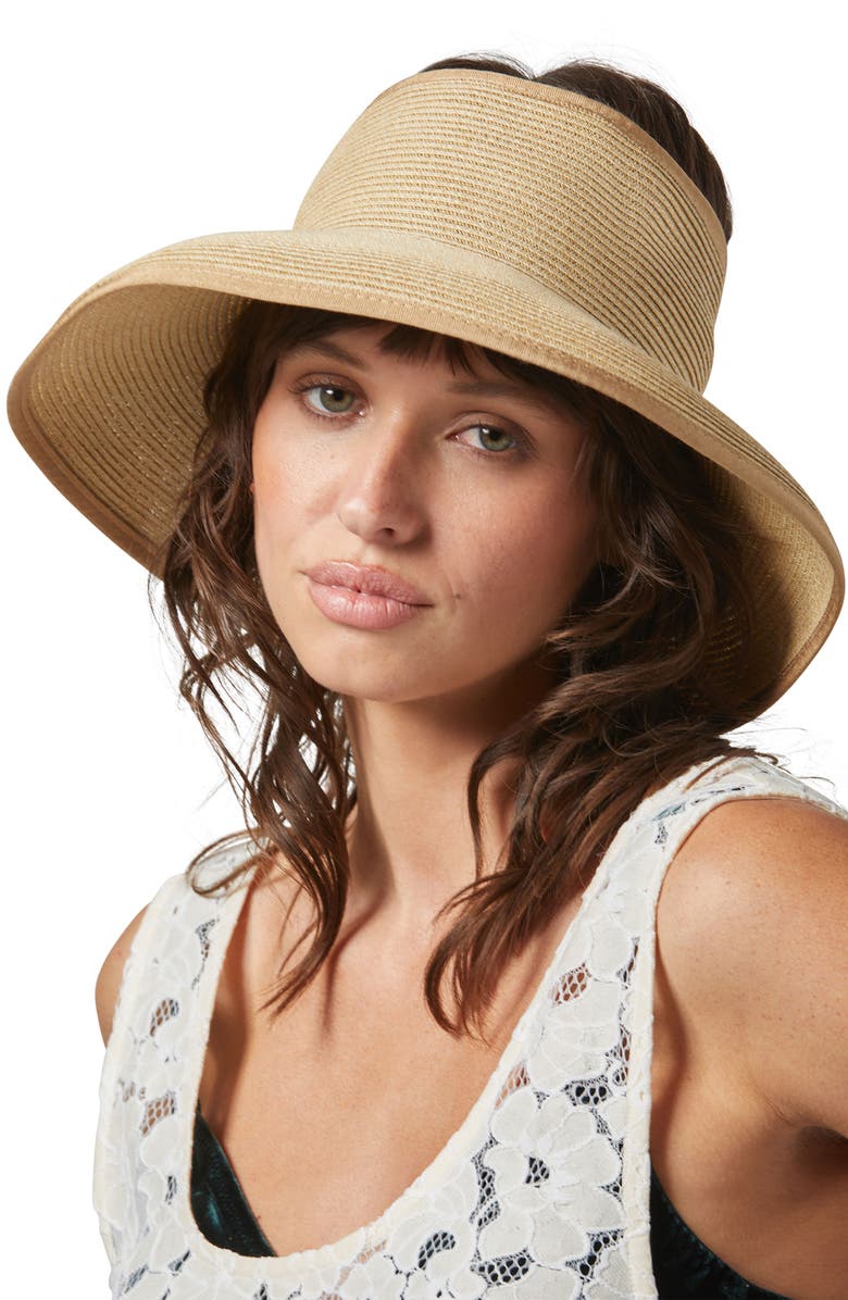 Brixton Ivy Packable Straw Visor, Alternate, color,