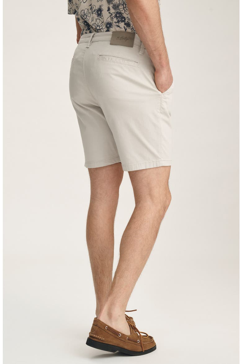 Arizona Slim Fit Flat Front Chino Shorts, Alternate, color, GLACIER TWILL