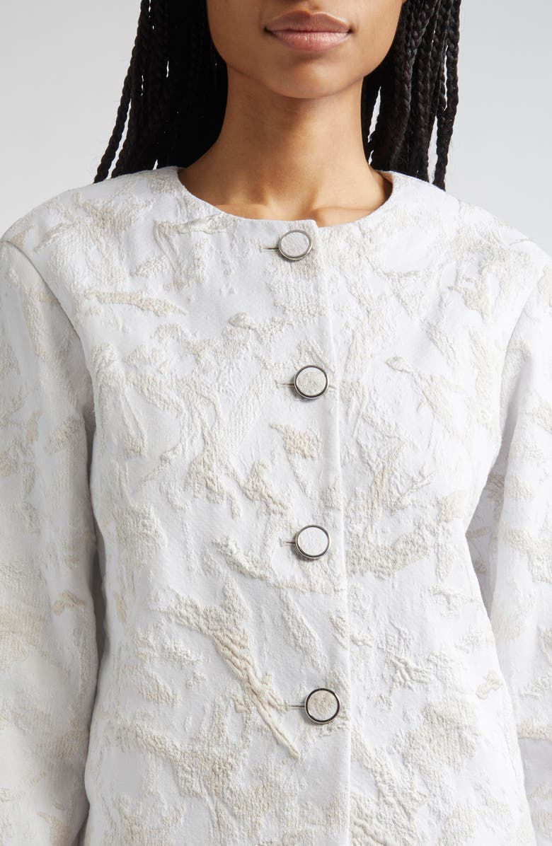 Lafayette 148 New York Speckled Glaze Jacquard Crop Jacket, Alternate, color, Pearl Multi