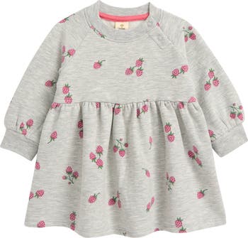 Print Long Sleeve Sweatshirt Dress
