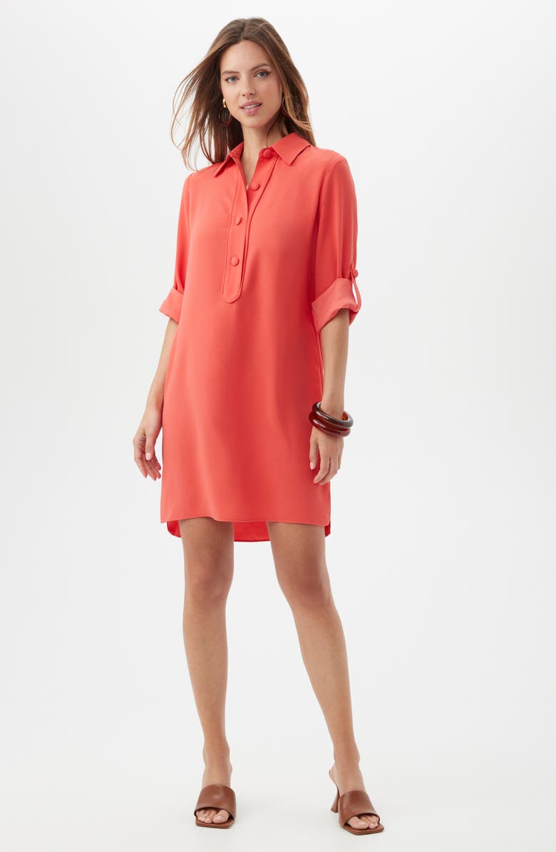 Trina Turk Portrait Collar Shirtdress, Alternate, color, Slushie