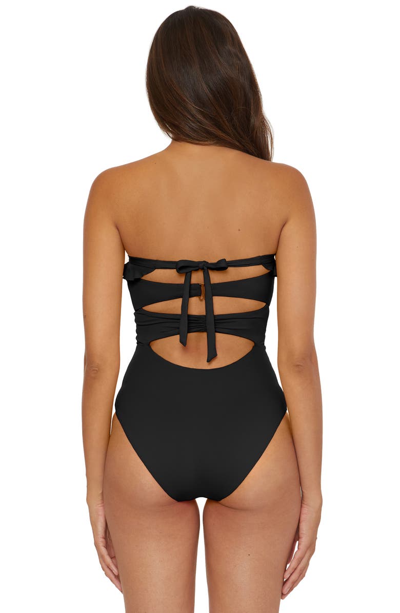 Soluna Ruffle Strappy One-PIece Swimsuit, Alternate, color, Black