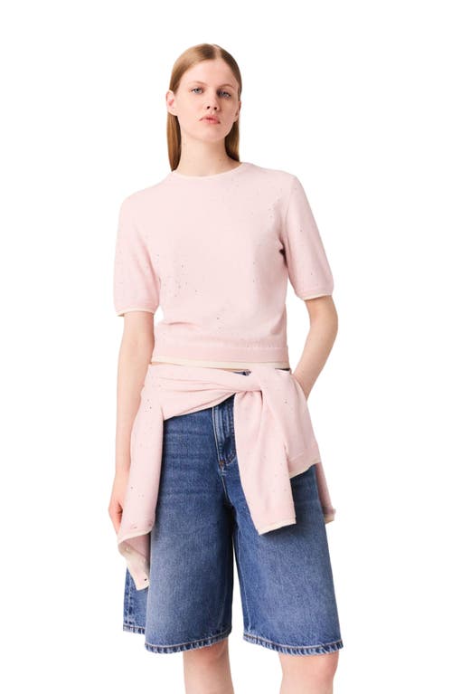 Maje Wool Short Sleeve Sweater