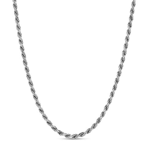 Akari Diamond-Cut Rope Chain Necklace 925 Silver