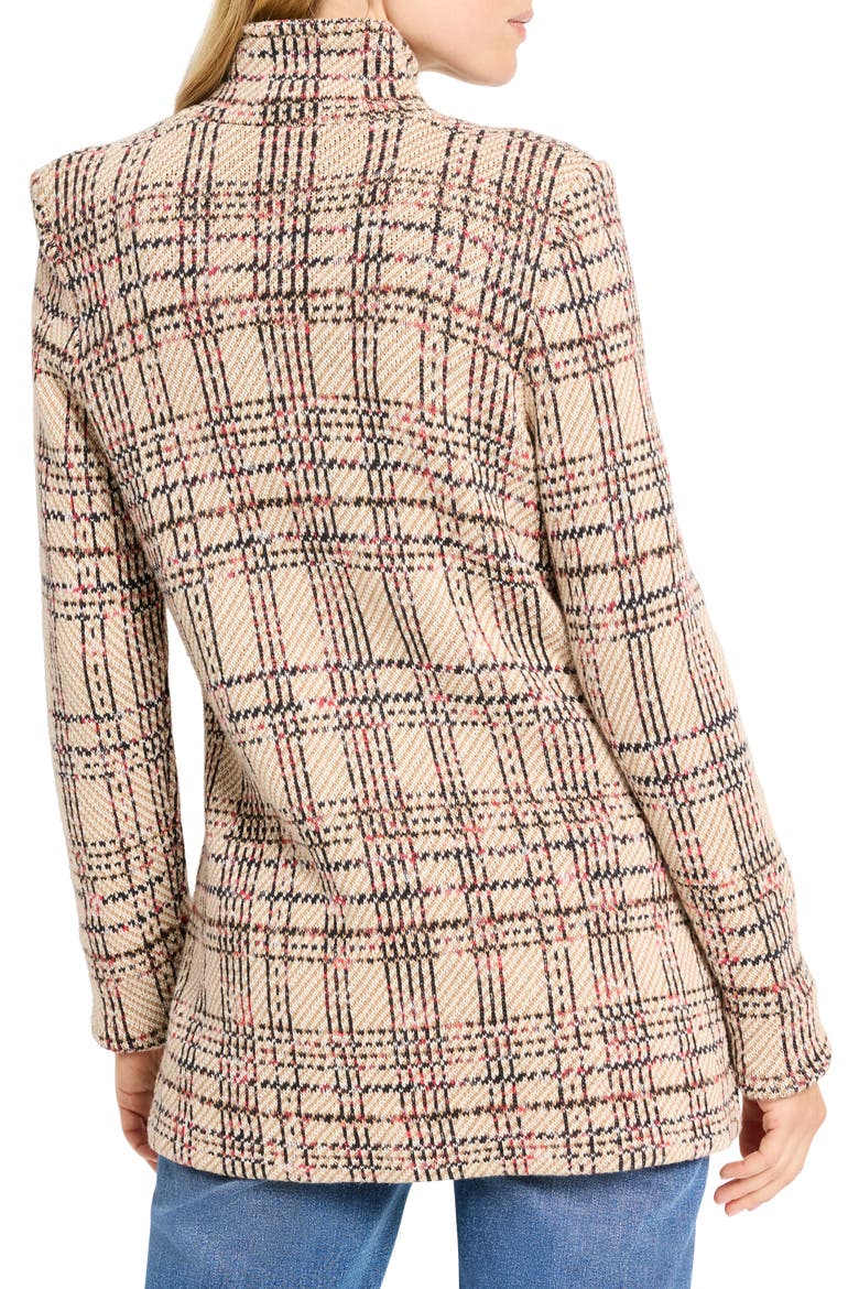Stitchy Plaid Knit Blazer, Alternate, color, NEUTRAL MULTI