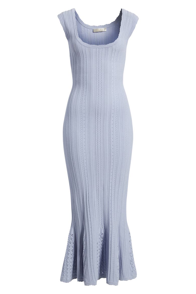 Tayleen Pointelle Knit Midi Dress, Alternate, color, MOON WASH