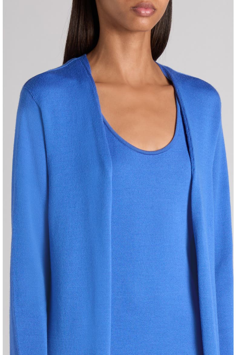 Seamless Long Merino Wool Blend Cardigan, Alternate, color, PORCELAIN BLUE