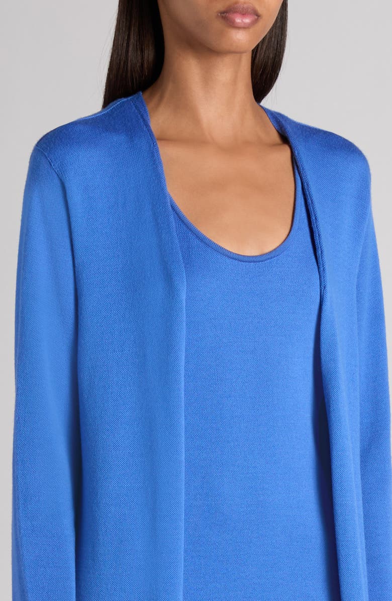 TOM FORD Seamless Long Merino Wool Blend Cardigan, Alternate, color, Porcelain Blue