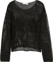 MANGO Floral Embroidered Open Stitch Sweater