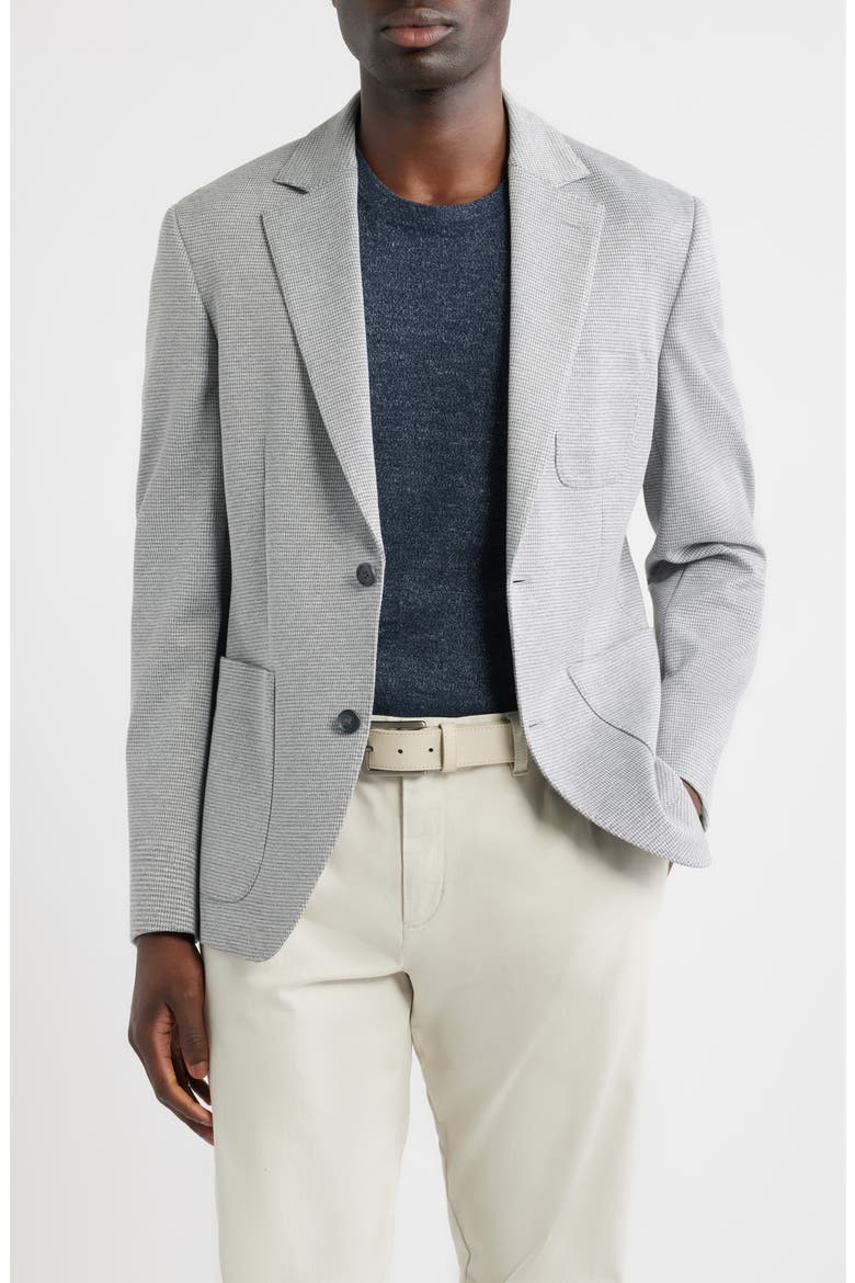 Henrik Trim Fit Grey Microcheck Knit Sport Coat, Main, color, GREY HEATHER HOUNDSTOOTH