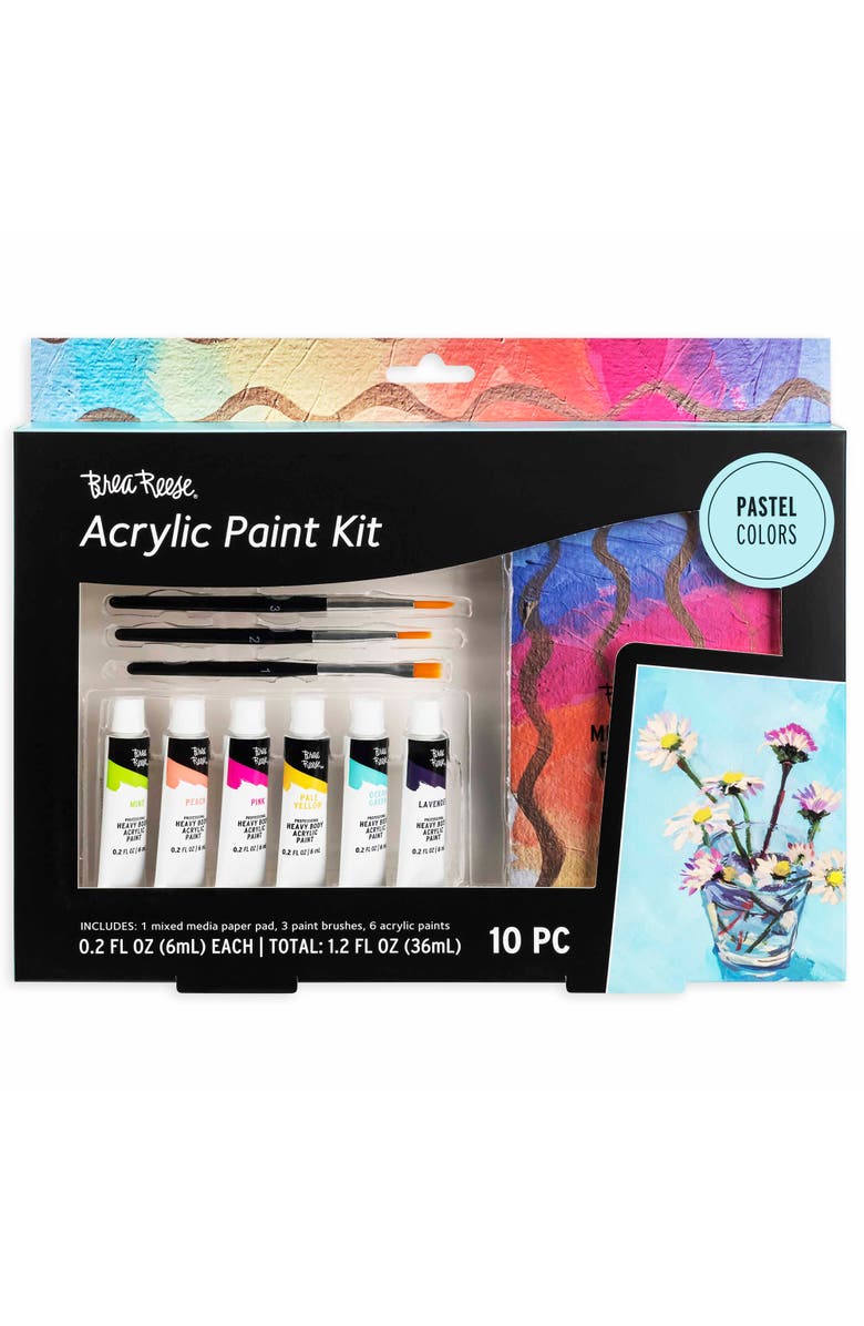 Brea Reese Acrylic Paint Kit Pastel 10Pc Set, Main, color, Multicolored